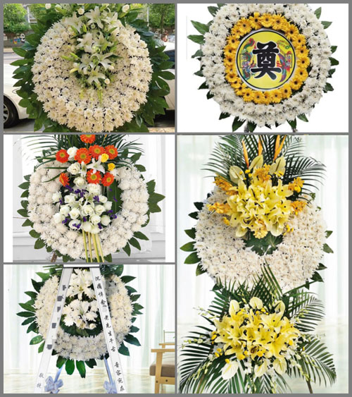 湖北黄冈市罗田县河铺镇八里畈村花圈速递